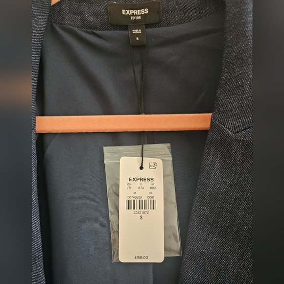 NWT Editor One Button Blazer - heathered blue - Picture 6 of 7